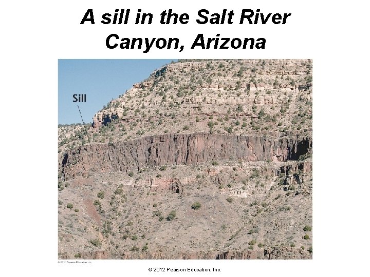 A sill in the Salt River Canyon, Arizona © 2012 Pearson Education, Inc. 