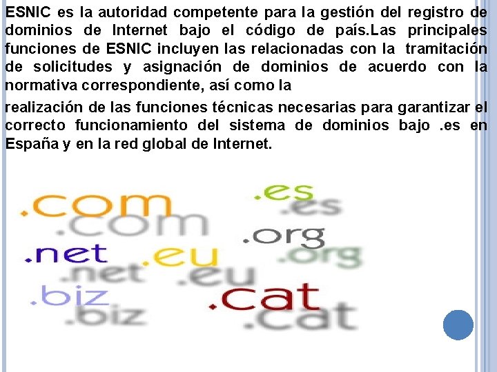 ESNIC es la autoridad competente para la gestión del registro de dominios de Internet