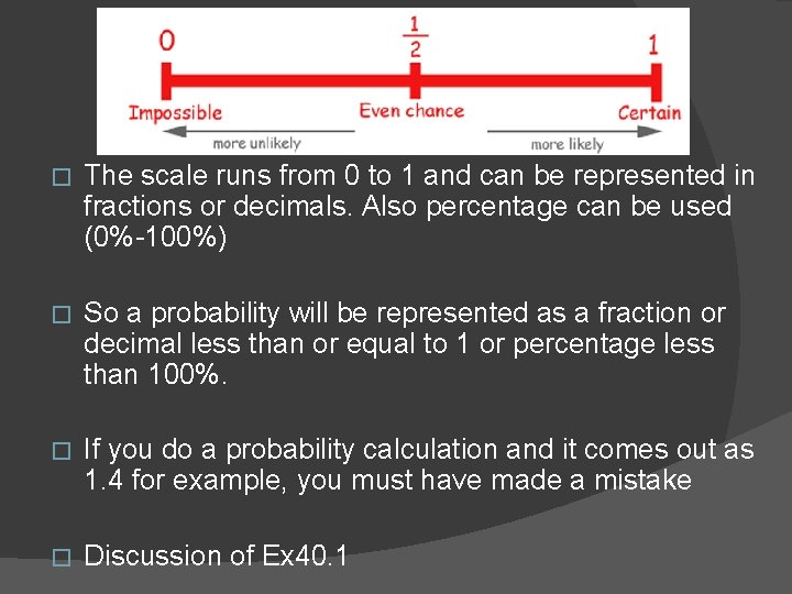 � The scale runs from 0 to 1 and can be represented in fractions