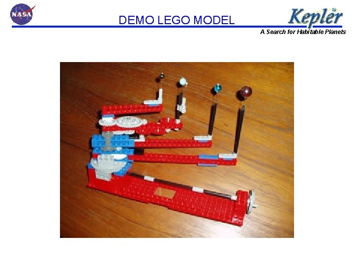 DEMO LEGO MODEL A Search for Habitable Planets 