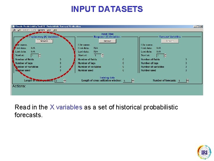 INPUT DATASETS Read in the X variables as a set of historical probabilistic forecasts.