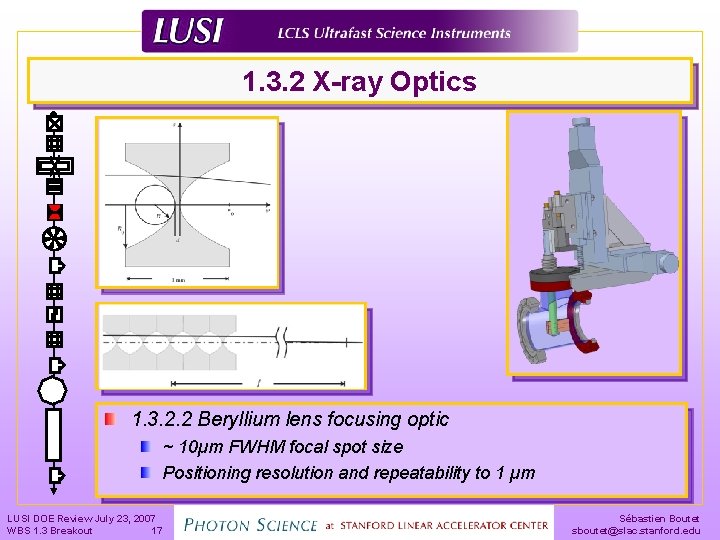 1. 3. 2 X-ray Optics 1. 3. 2. 2 Beryllium lens focusing optic ~