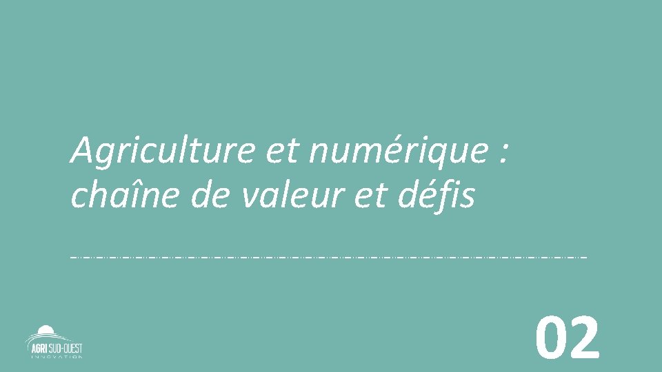 Agriculture et numérique : chaîne de valeur et défis 02 