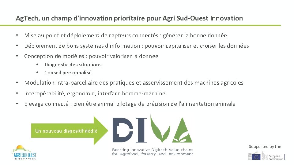 Ag. Tech, un champ d’innovation prioritaire pour Agri Sud-Ouest Innovation • Mise au point