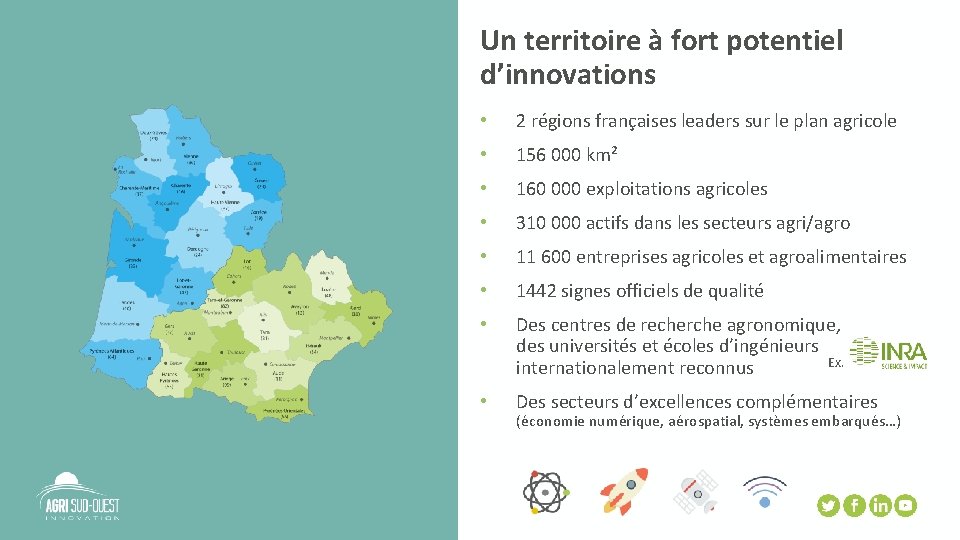 Un territoire à fort potentiel d’innovations • 2 régions françaises leaders sur le plan