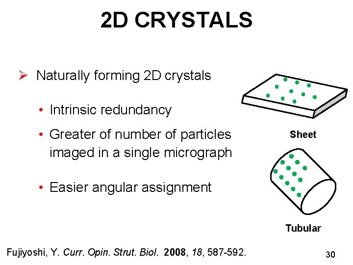 2 D CRYSTALS Ø Naturally forming 2 D crystals • Intrinsic redundancy • Greater