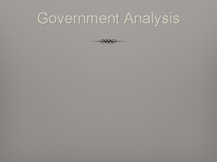 Government Analysis 