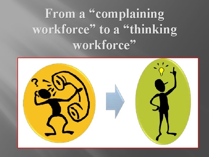 From a “complaining workforce” to a “thinking workforce” 