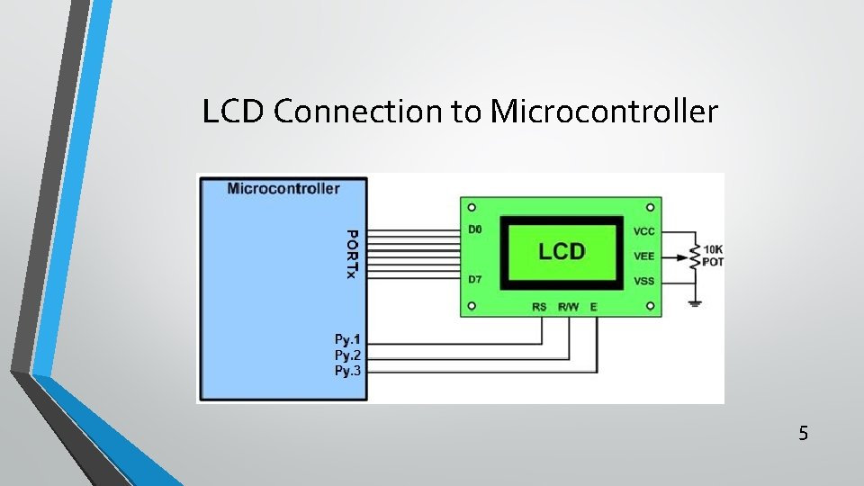 LCD Connection to Microcontroller 5 