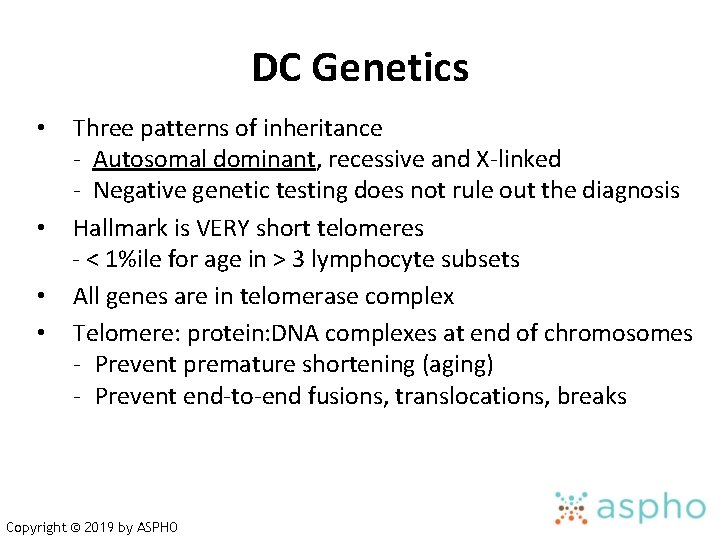DC Genetics Three patterns of inheritance - Autosomal dominant, recessive and X-linked - Negative