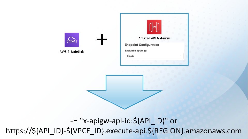 AWS Private. Link + Amazon API Gateway -H "x-apigw-api-id: ${API_ID}" or https: //${API_ID}-${VPCE_ID}. execute-api.