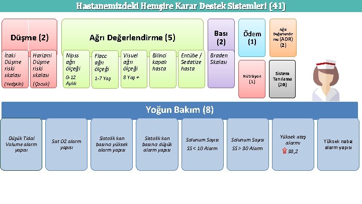 Hastanemizdeki Hemşire Karar Destek Sistemleri (41) Düşme (2) İtaki Düşme riski skalası Harizmi Düşme