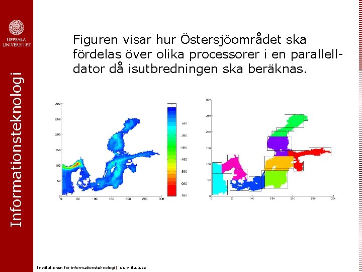 Informationsteknologi Figuren visar hur Östersjöområdet ska fördelas över olika processorer i en parallelldator då