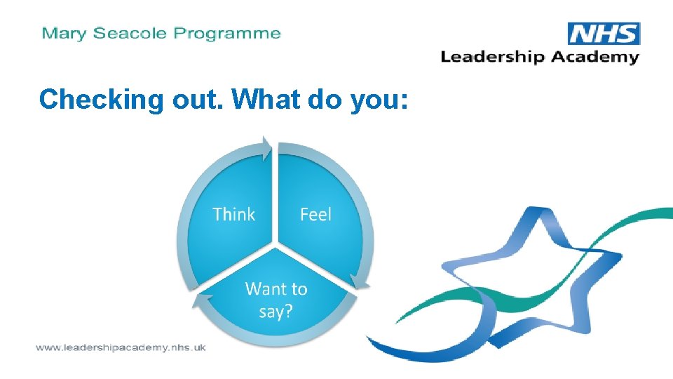 Checking out. What do you: 