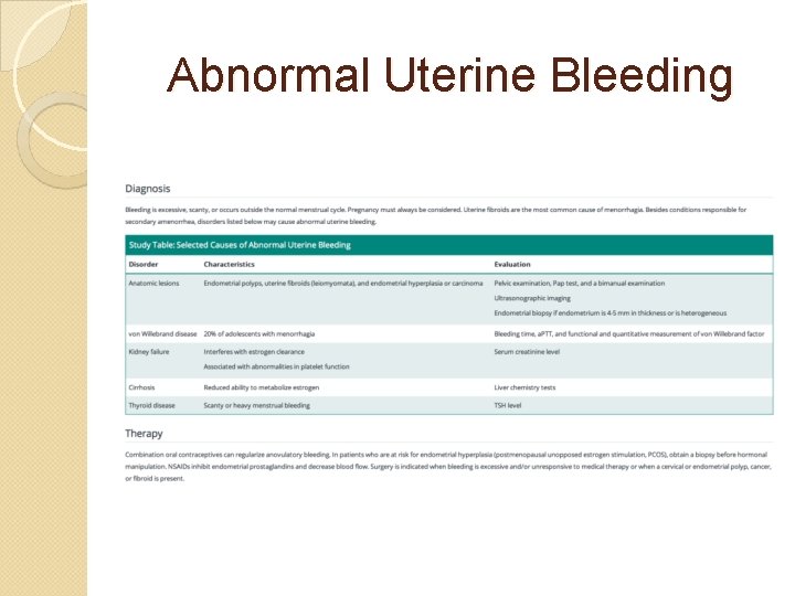 Abnormal Uterine Bleeding 