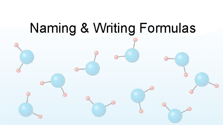 Naming & Writing Formulas 