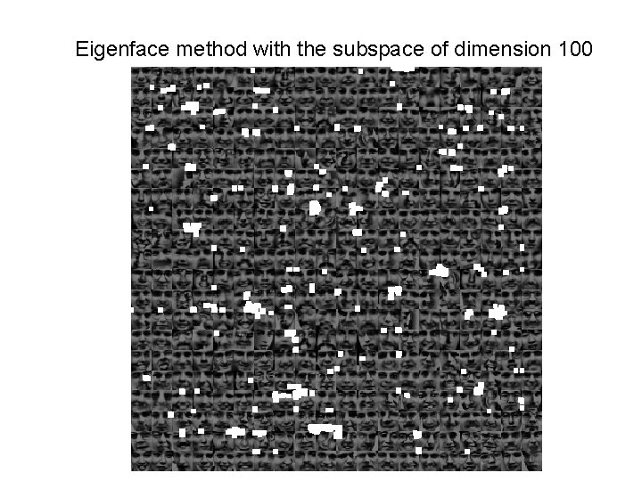 Eigenface method with the subspace of dimension 100 