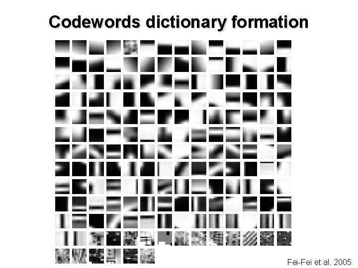 Codewords dictionary formation Fei-Fei et al. 2005 