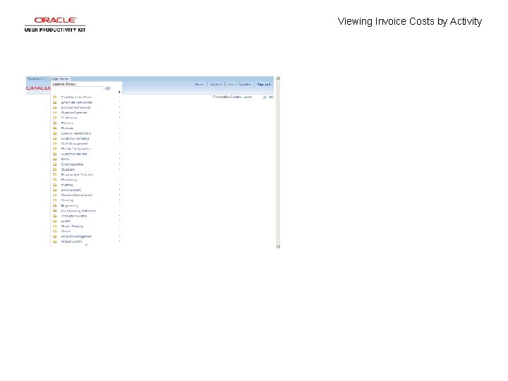 Viewing Invoice Costs by Activity 