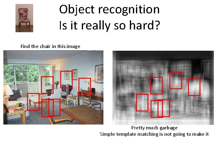 Object recognition Is it really so hard? Find the chair in this image Pretty