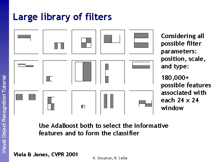Perceptual and. Recognition Sensory Augmented Visual Object Tutorial Computing Large library of filters Considering