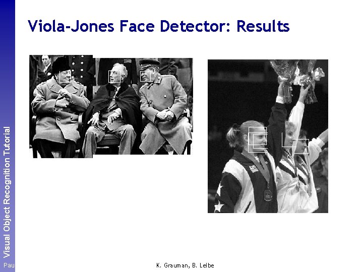 Perceptual and. Recognition Sensory Augmented Visual Object Tutorial Computing Viola-Jones Face Detector: Results Paul