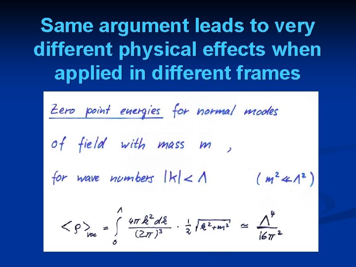 Same argument leads to very different physical effects when applied in different frames 