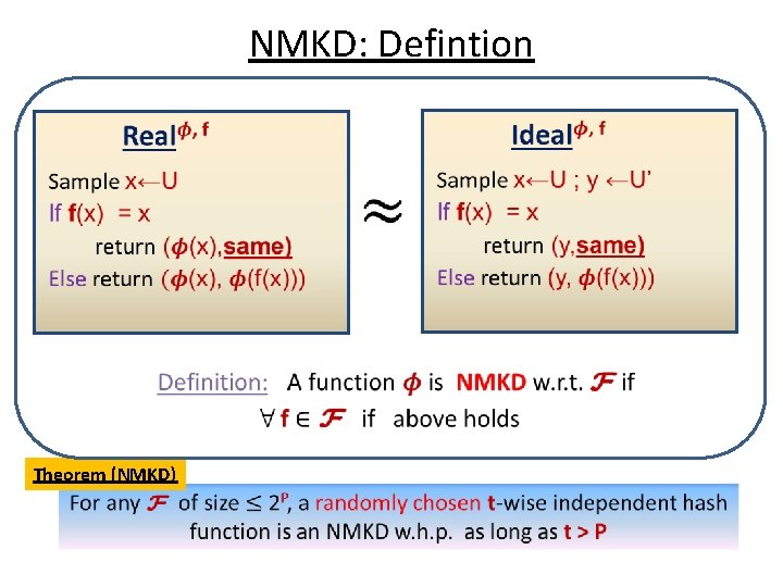 NMKD: Defintion Theorem (NMKD) 