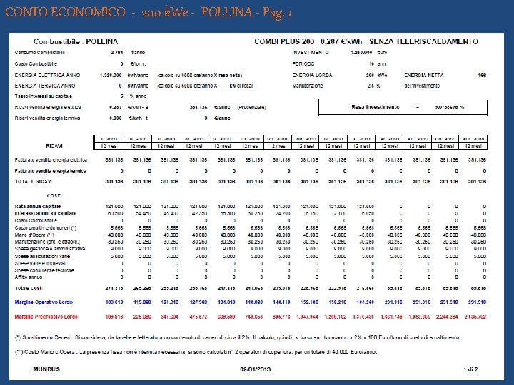 CONTO ECONOMICO - 200 k. We - POLLINA - Pag. 1 