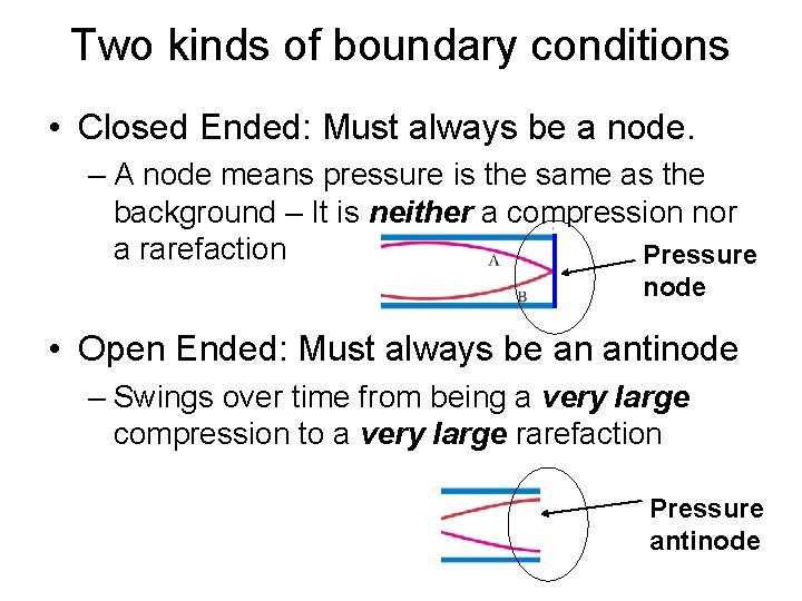 Two kinds of boundary conditions • Closed Ended: Must always be a node. –