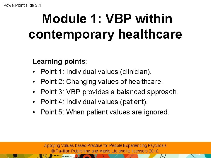 Power. Point slide 2. 4 Module 1: VBP within contemporary healthcare Learning points: •