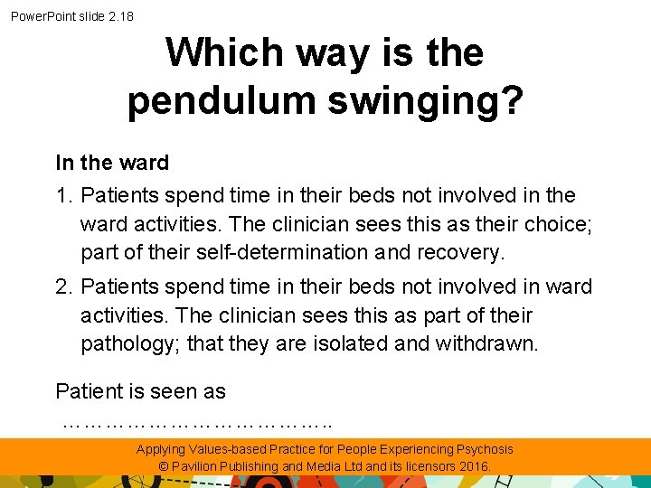 Power. Point slide 2. 18 Which way is the pendulum swinging? In the ward