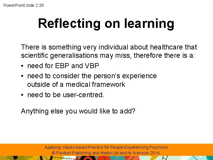 Power. Point slide 2. 35 Reflecting on learning There is something very individual about