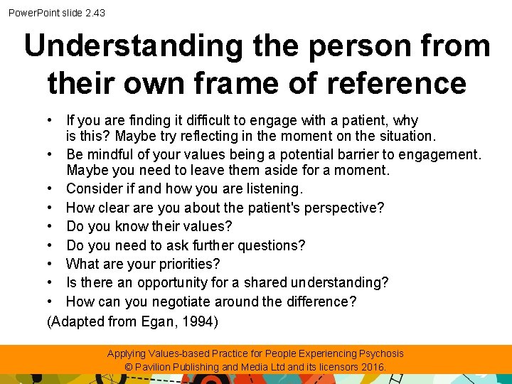 Power. Point slide 2. 43 Understanding the person from their own frame of reference