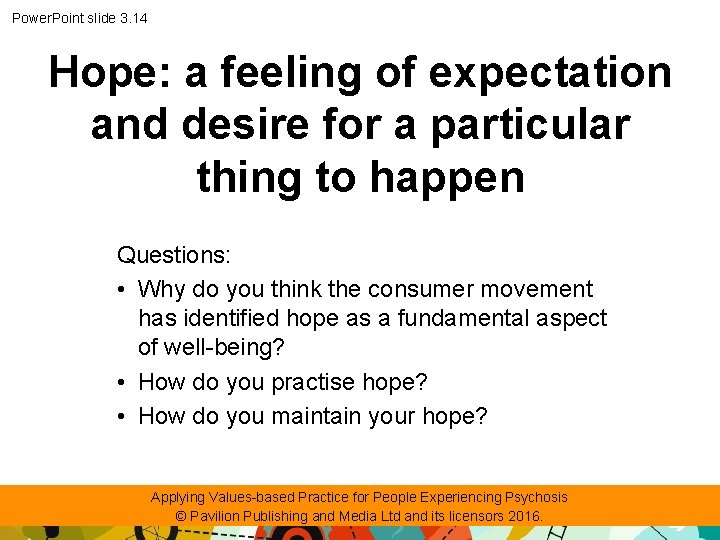 Power. Point slide 3. 14 Hope: a feeling of expectation and desire for a