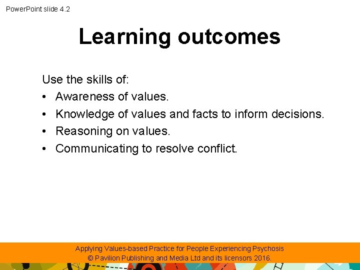 Power. Point slide 4. 2 Learning outcomes Use the skills of: • Awareness of