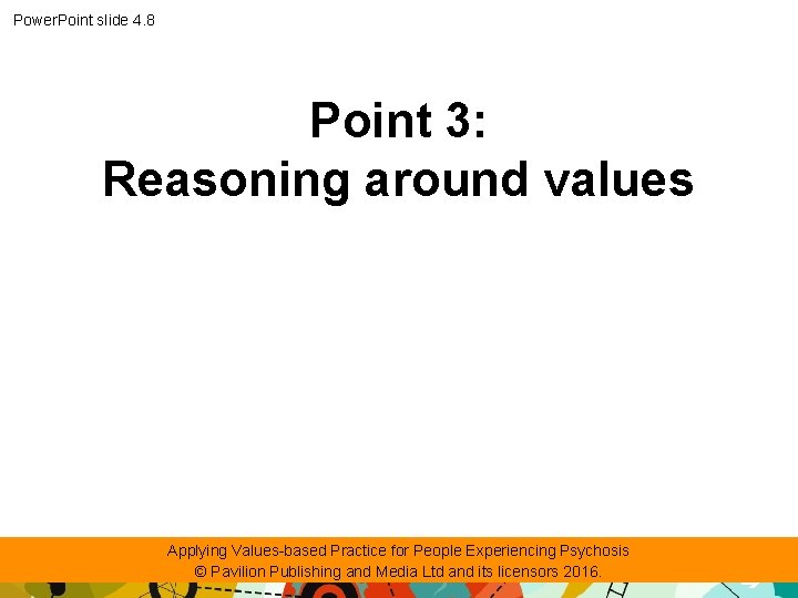Power. Point slide 4. 8 Point 3: Reasoning around values Applying Values-based Practice for