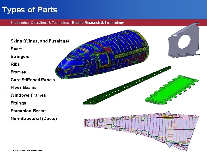 Types of Parts Engineering, Operations & Technology | Boeing Research & Technology • Skins