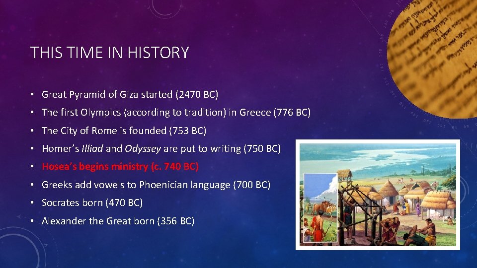 THIS TIME IN HISTORY • Great Pyramid of Giza started (2470 BC) • The