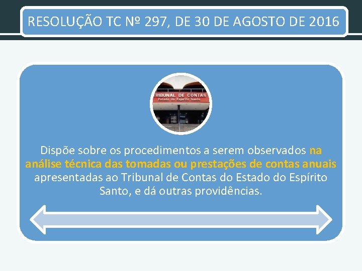 RESOLUÇÃO TC Nº 297, DE 30 DE AGOSTO DE 2016 Dispõe sobre os procedimentos