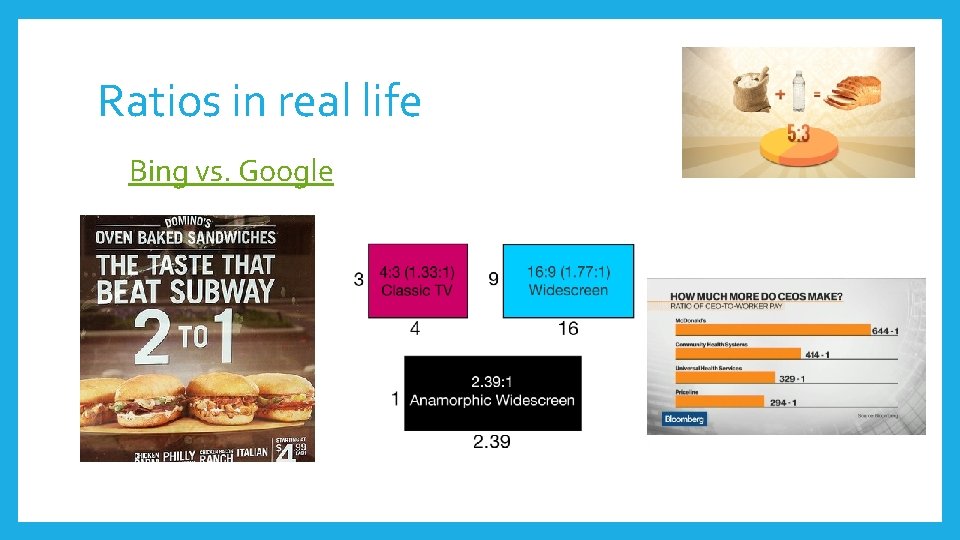 Ratios in real life Bing vs. Google 