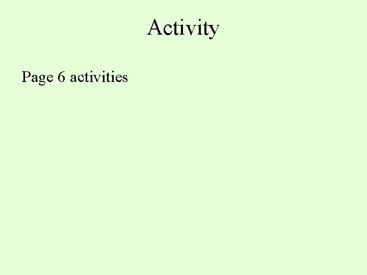 Activity Page 6 activities 