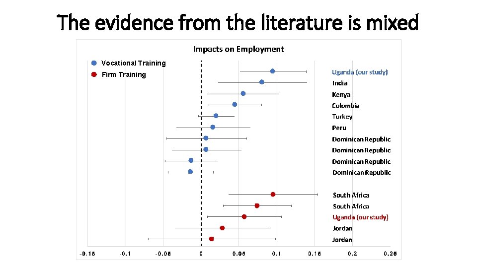 The evidence from the literature is mixed Vocational Training Firm Training 