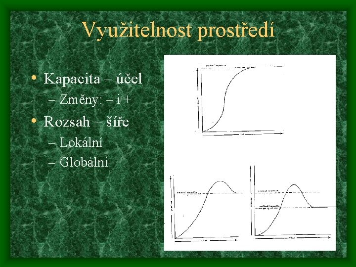 Využitelnost prostředí • Kapacita – účel – Změny: – i + • Rozsah –