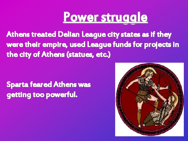 Power struggle Athens treated Delian League city states as if they were their empire,