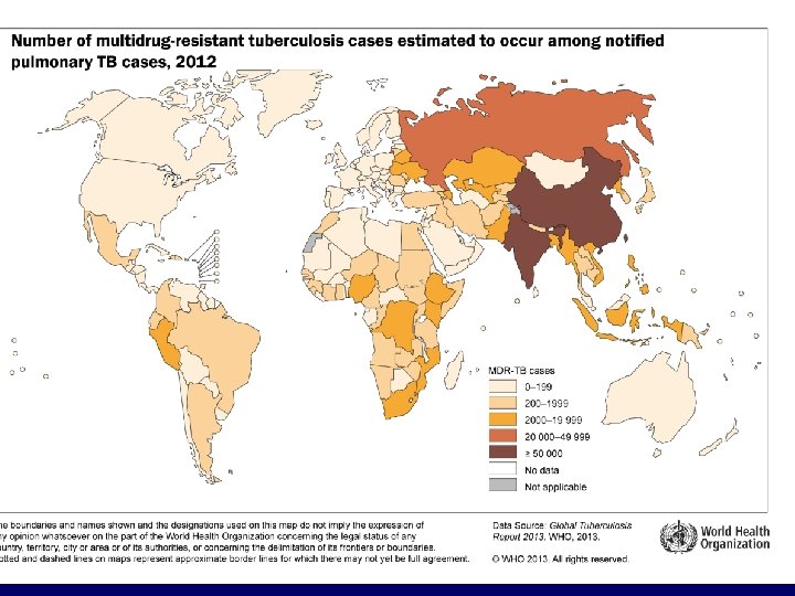 Prevalence of MDR Tuberculosis among New Cases of Tuberculosis, 2007, and Countries with at