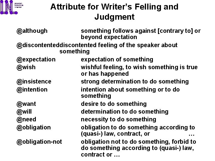Attribute for Writer’s Felling and Judgment @although something follows against [contrary to] or beyond