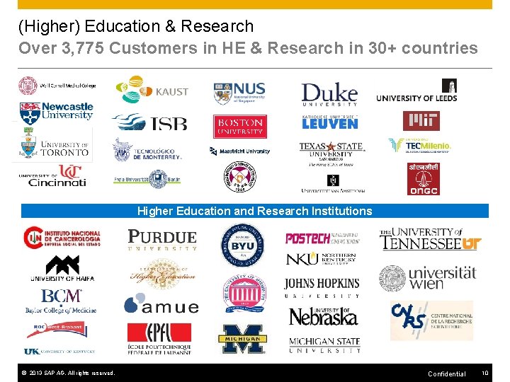 < Industry Education > (Higher) & Research Over 3, 775 Customers in HE &