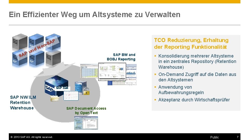 Ein Effizienter Weg um Altsysteme zu Verwalten P SA No d n TCO Reduzierung,