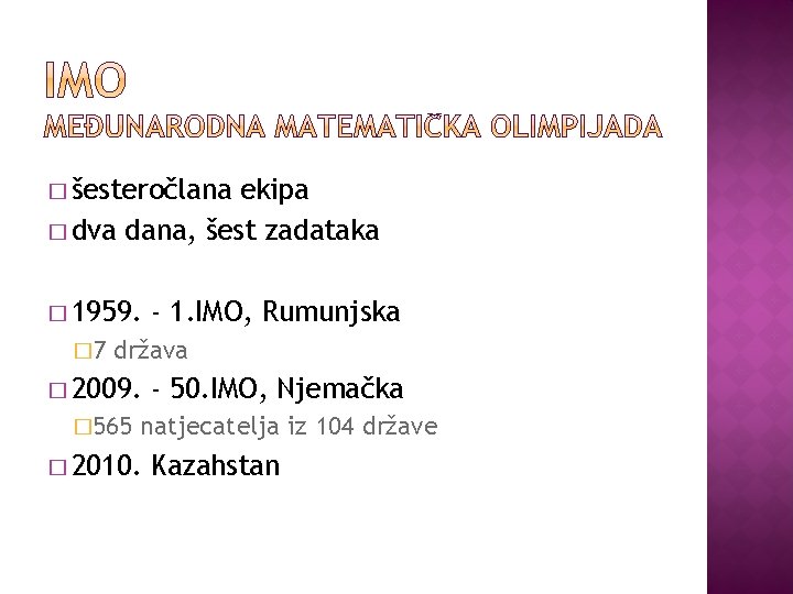 � šesteročlana ekipa � dva dana, šest zadataka � 1959. � 7 - 1.